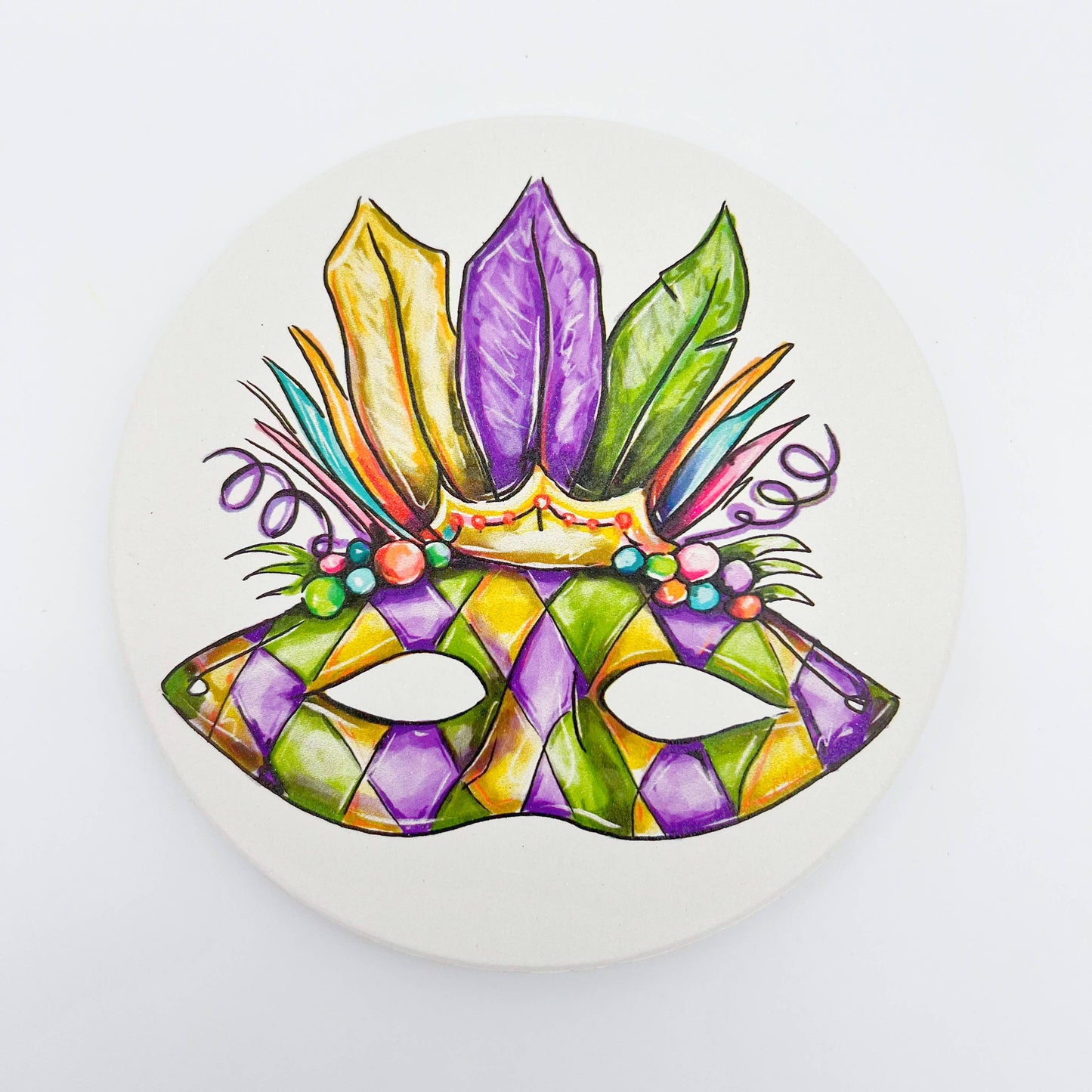 Carnival Mask Round Coaster