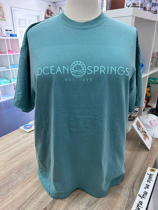 OS Sun Logo Tee - Seafoam