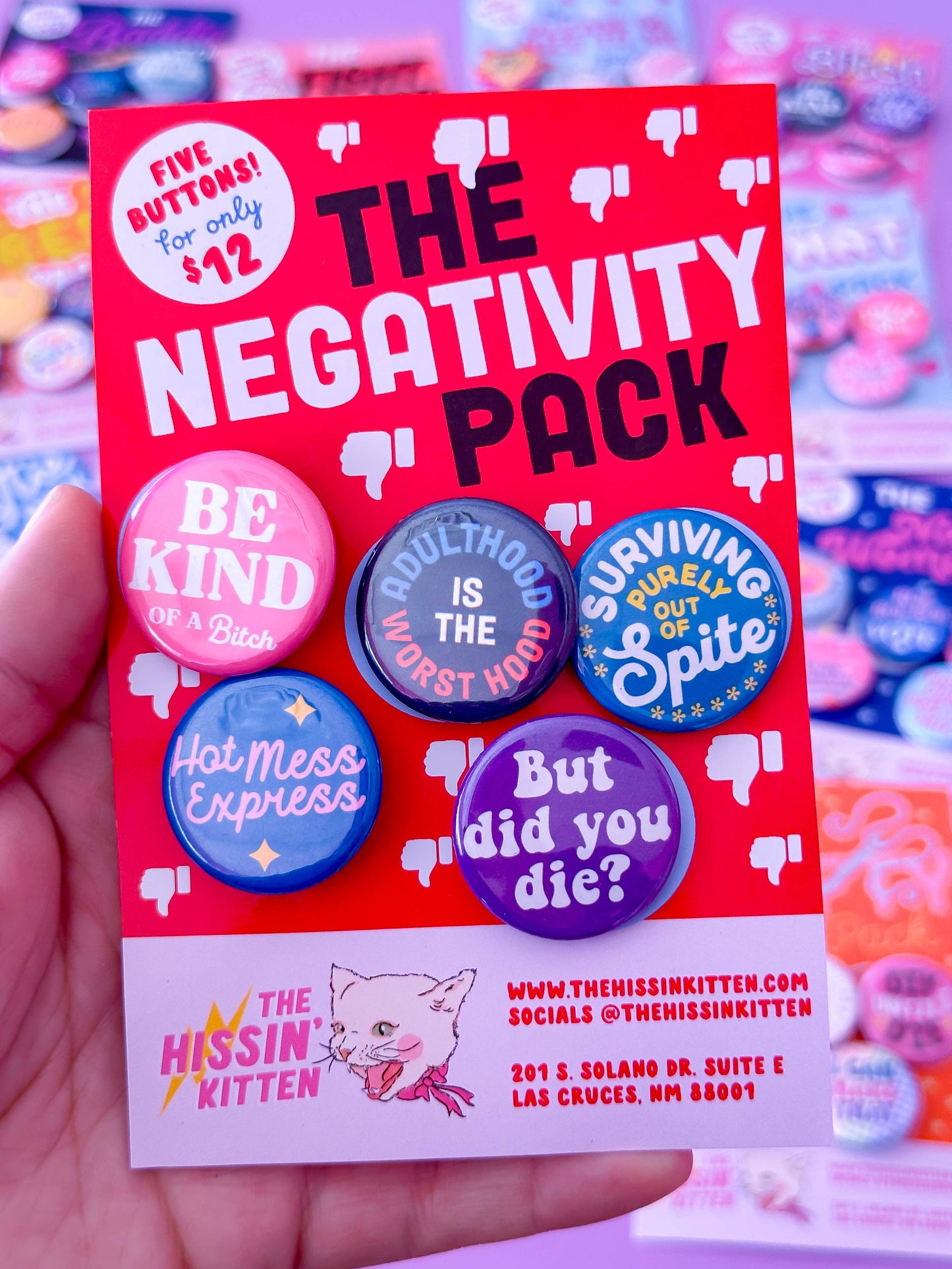 The Negativity Pack Buttons