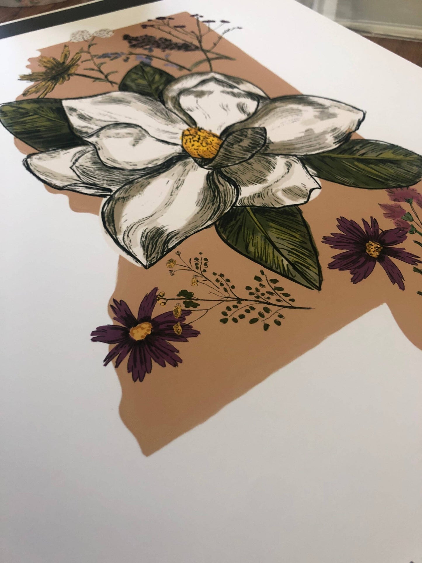 Mississippi Magnolia Art Print: 5x7