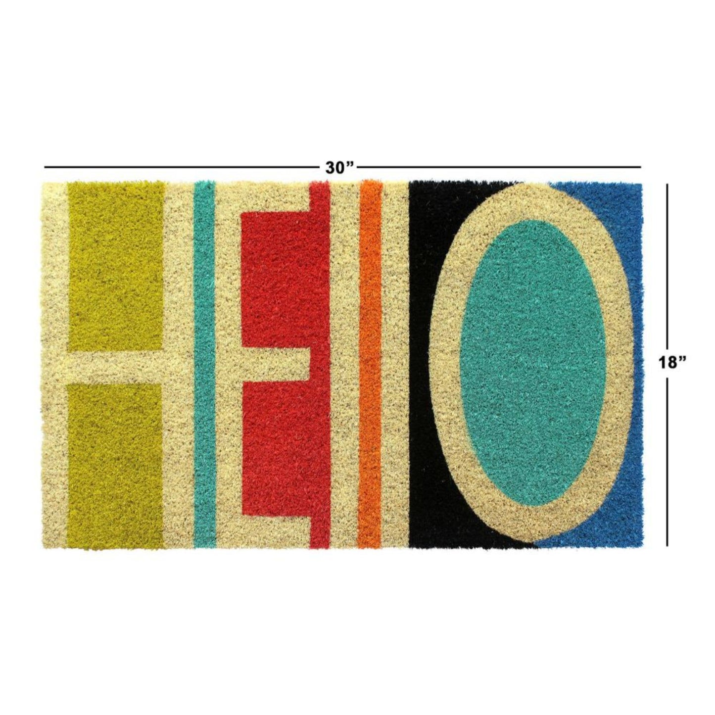 Hello Abstract Coir Doormat