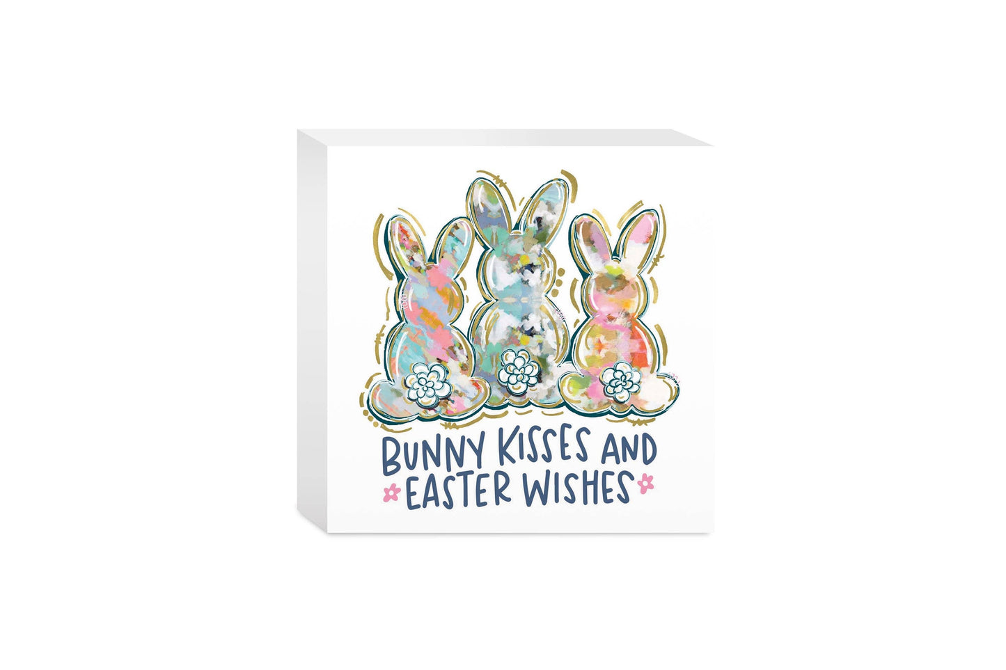 Wood Block-Bunny Kisses & Easter Wishes