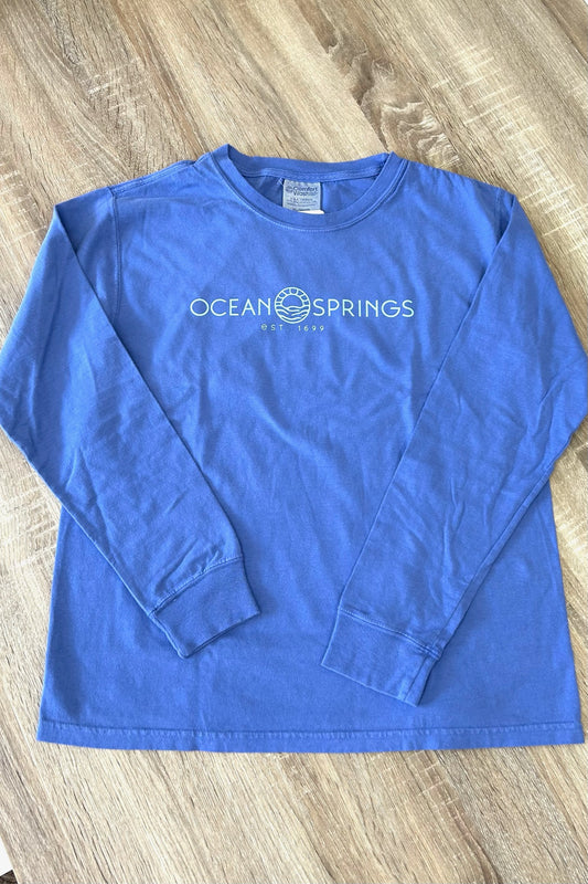 OS Sun Logo Youth L/S Tee - Forte Blue