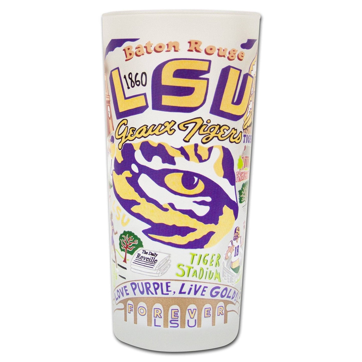 Louisiana State University (LSU) Collegiate Drinking Glass