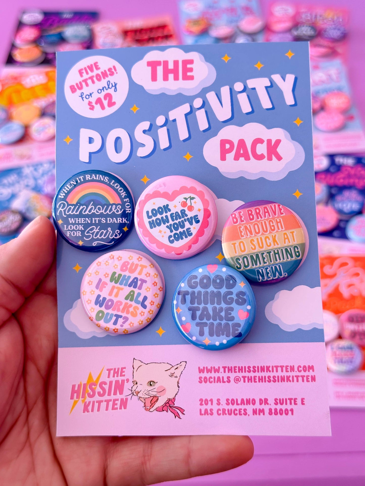 The Positivity Pack Buttons