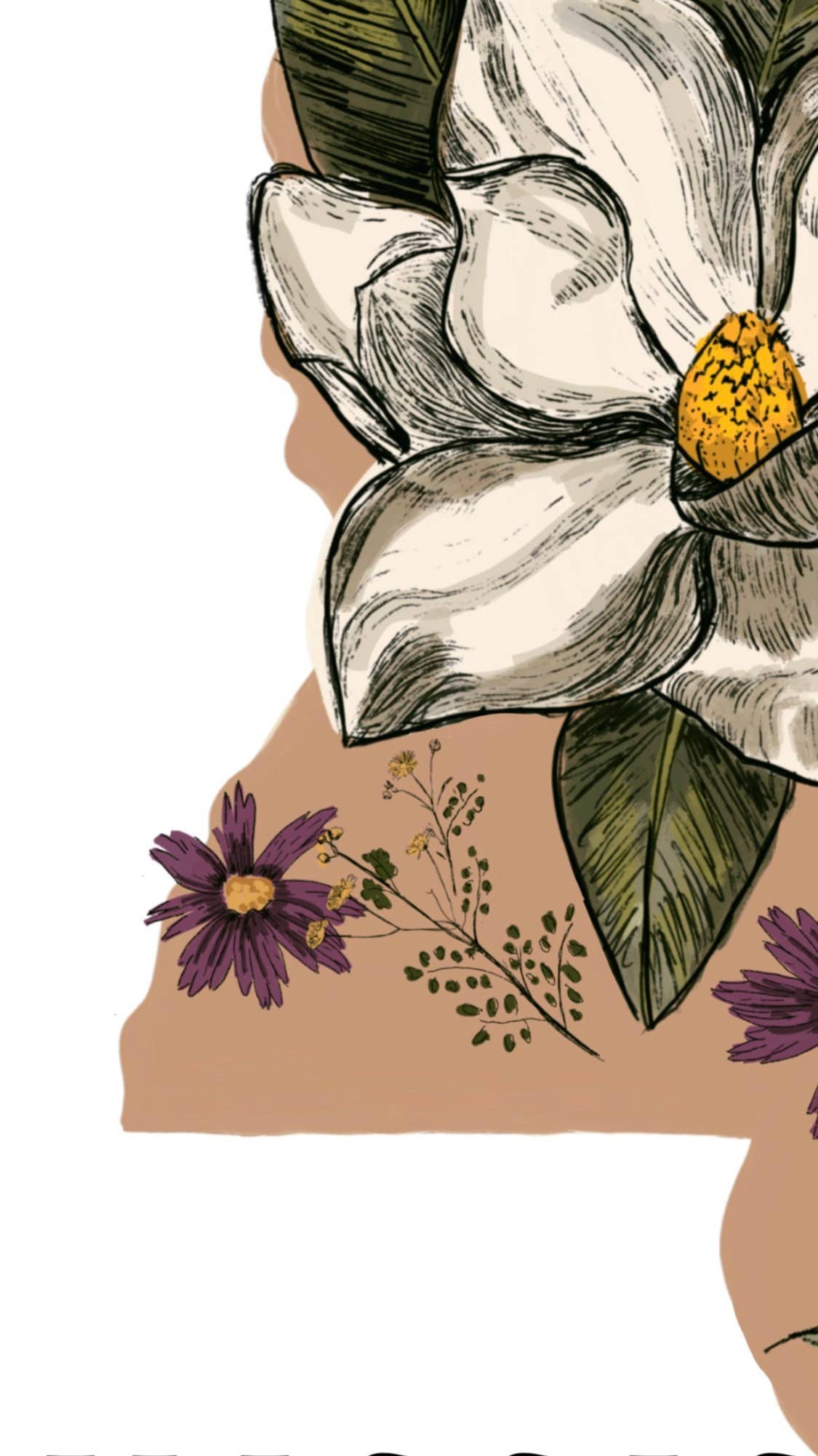 Mississippi Magnolia Art Print: 5x7