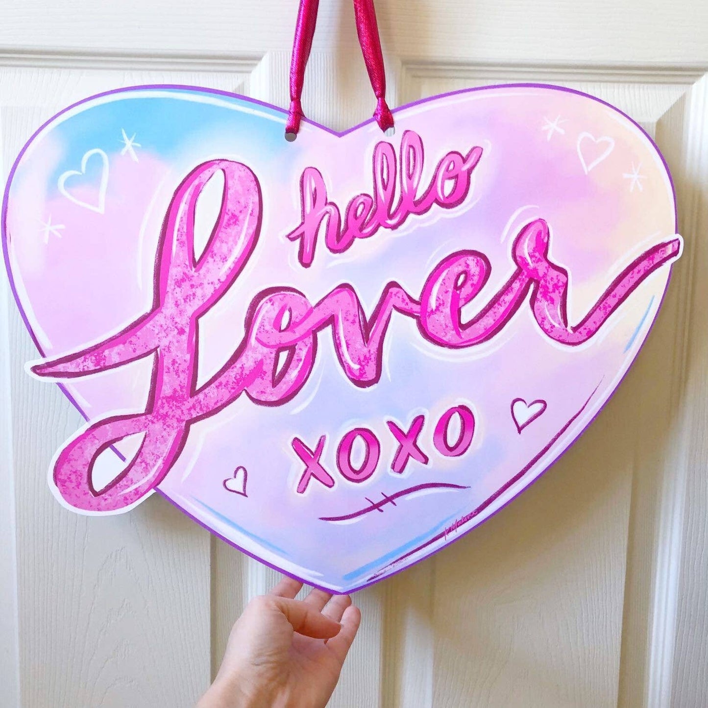 Hello Lover Heart Door Hanger