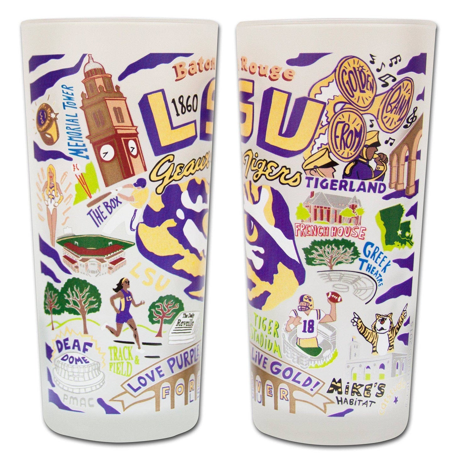 Louisiana State University (LSU) Collegiate Drinking Glass