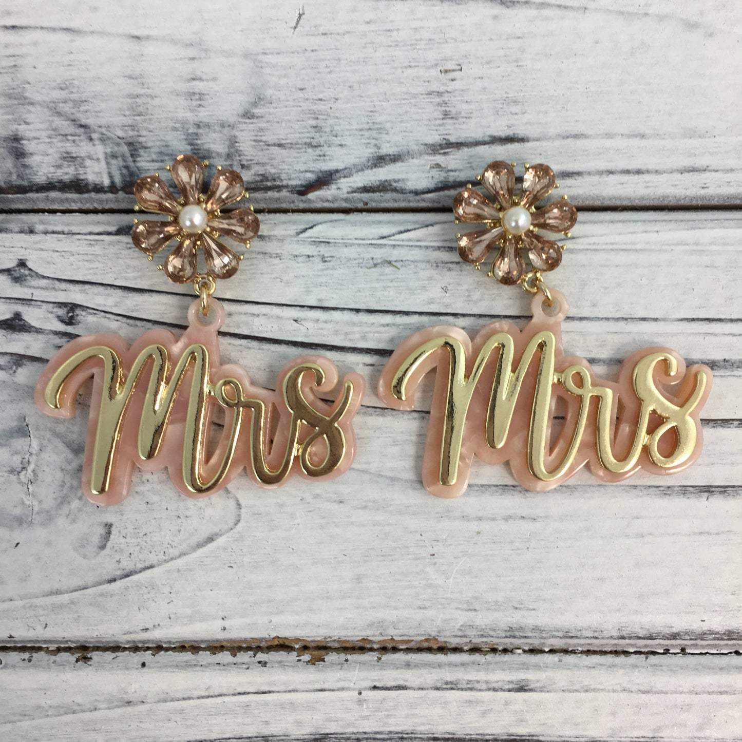 Marble “Mrs” earrings