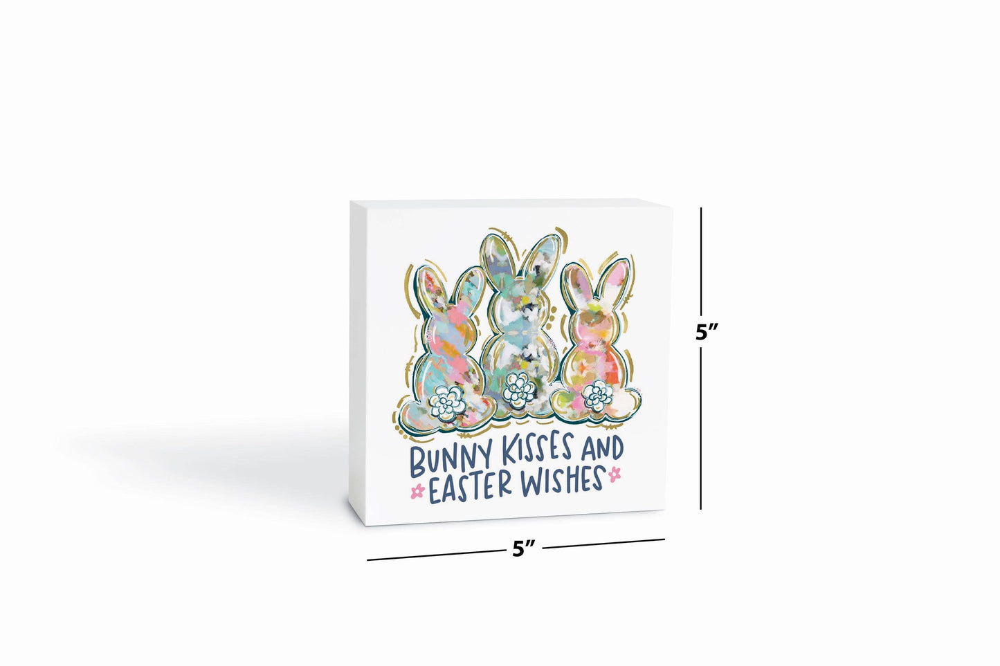 Wood Block-Bunny Kisses & Easter Wishes