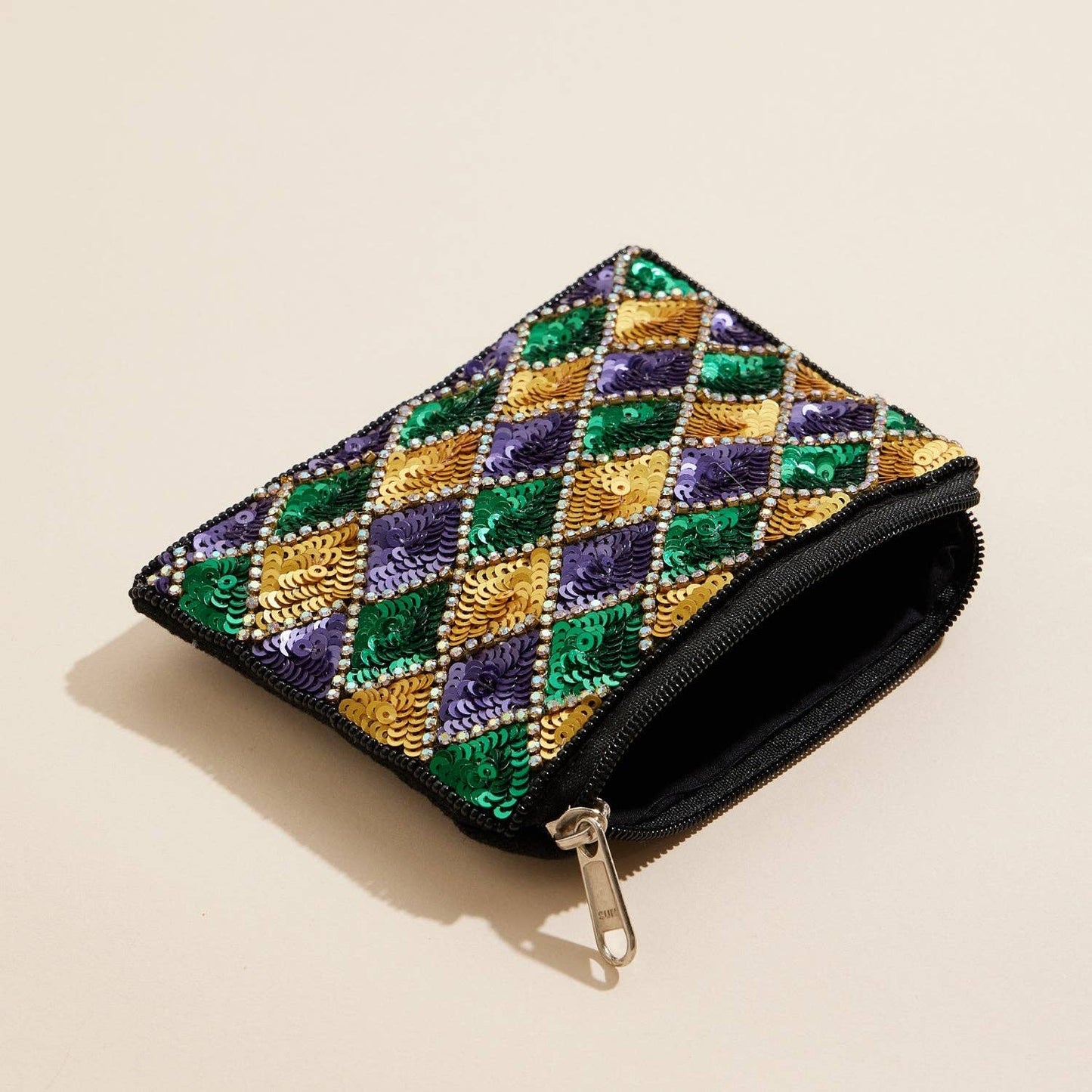 Mardi Gras Harlequin Sequin Pouch