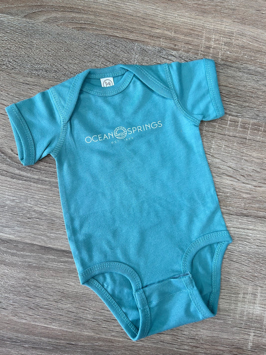 OS Sun Logo Onesie - Saltwater