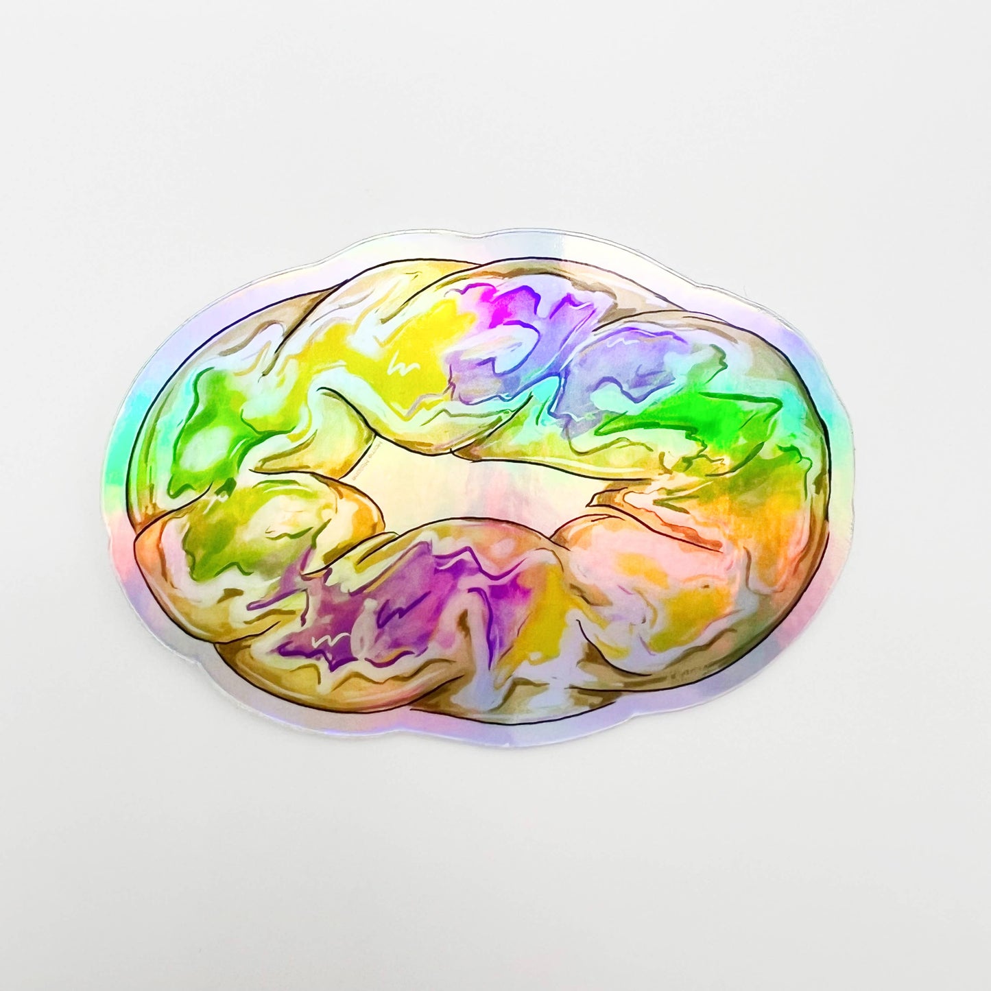 King Cake Holographic Sticker