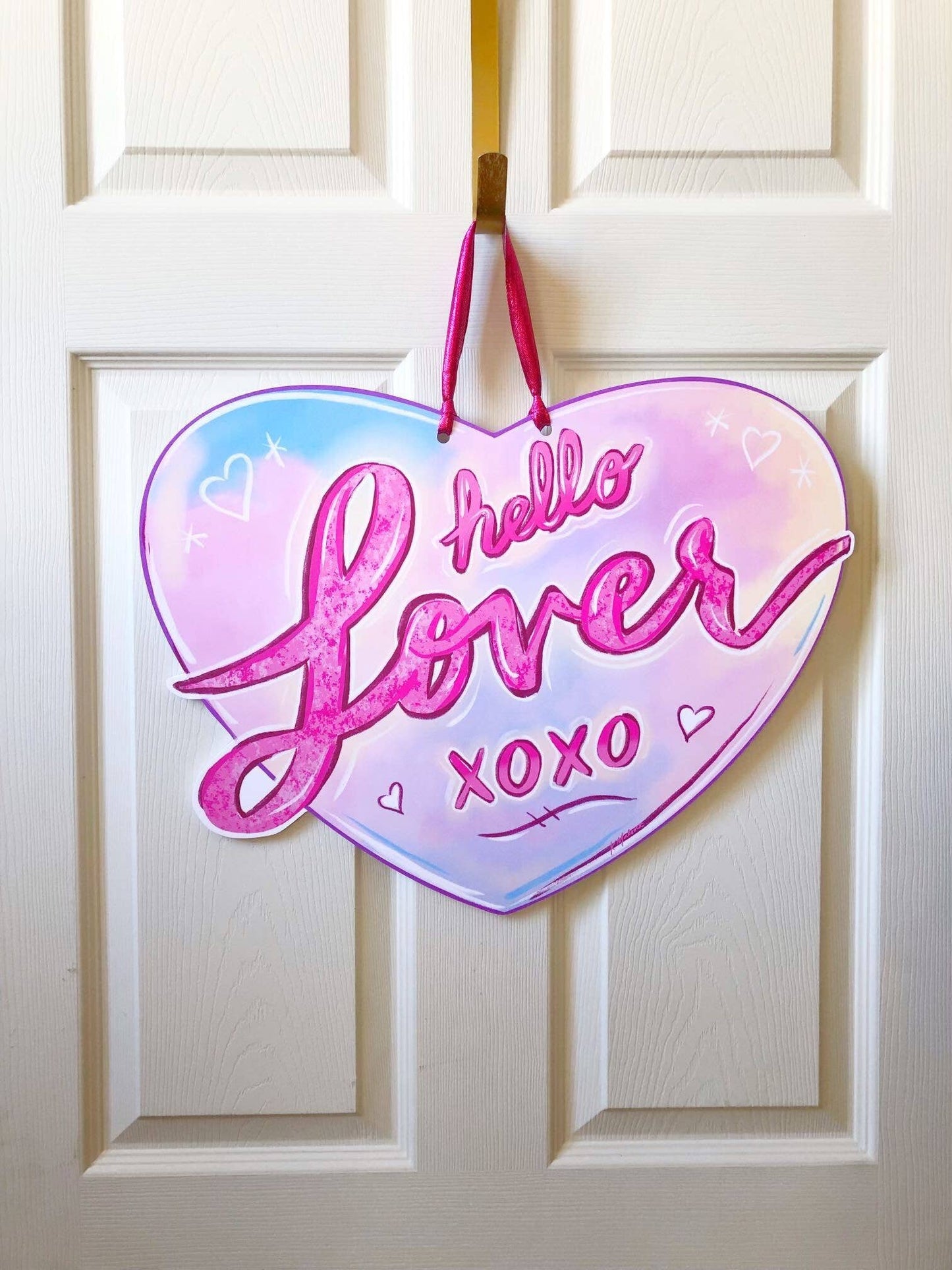 Hello Lover Heart Door Hanger