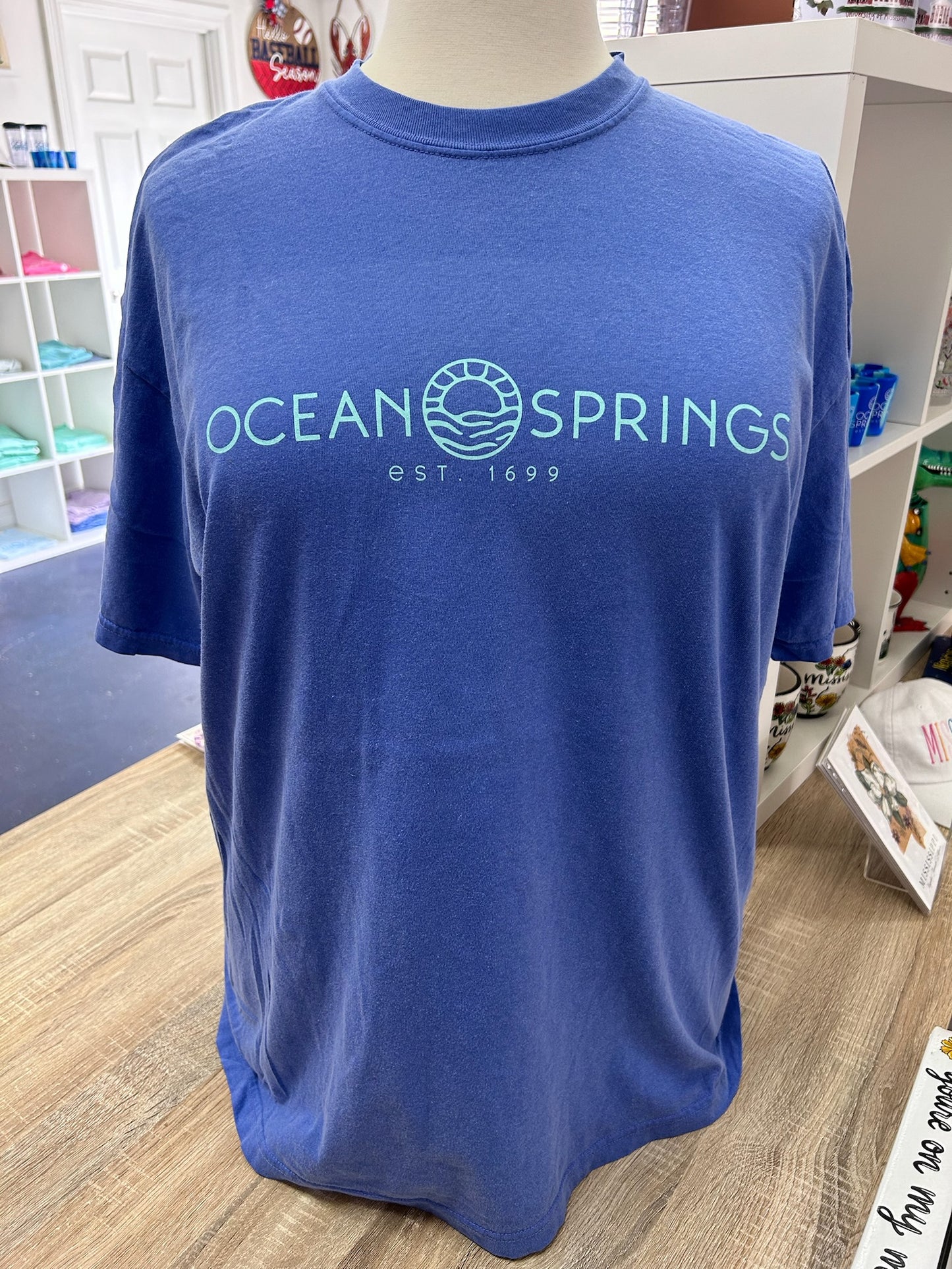 OS Sun Logo Tee - Flo Blue