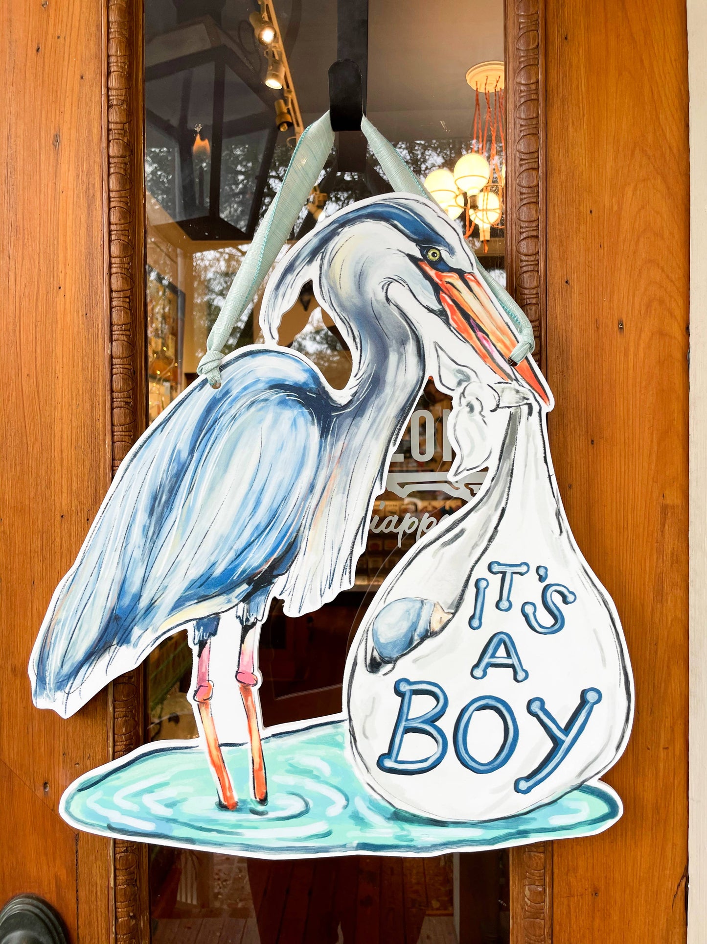 It's A Boy - Blue Heron Door Hanger