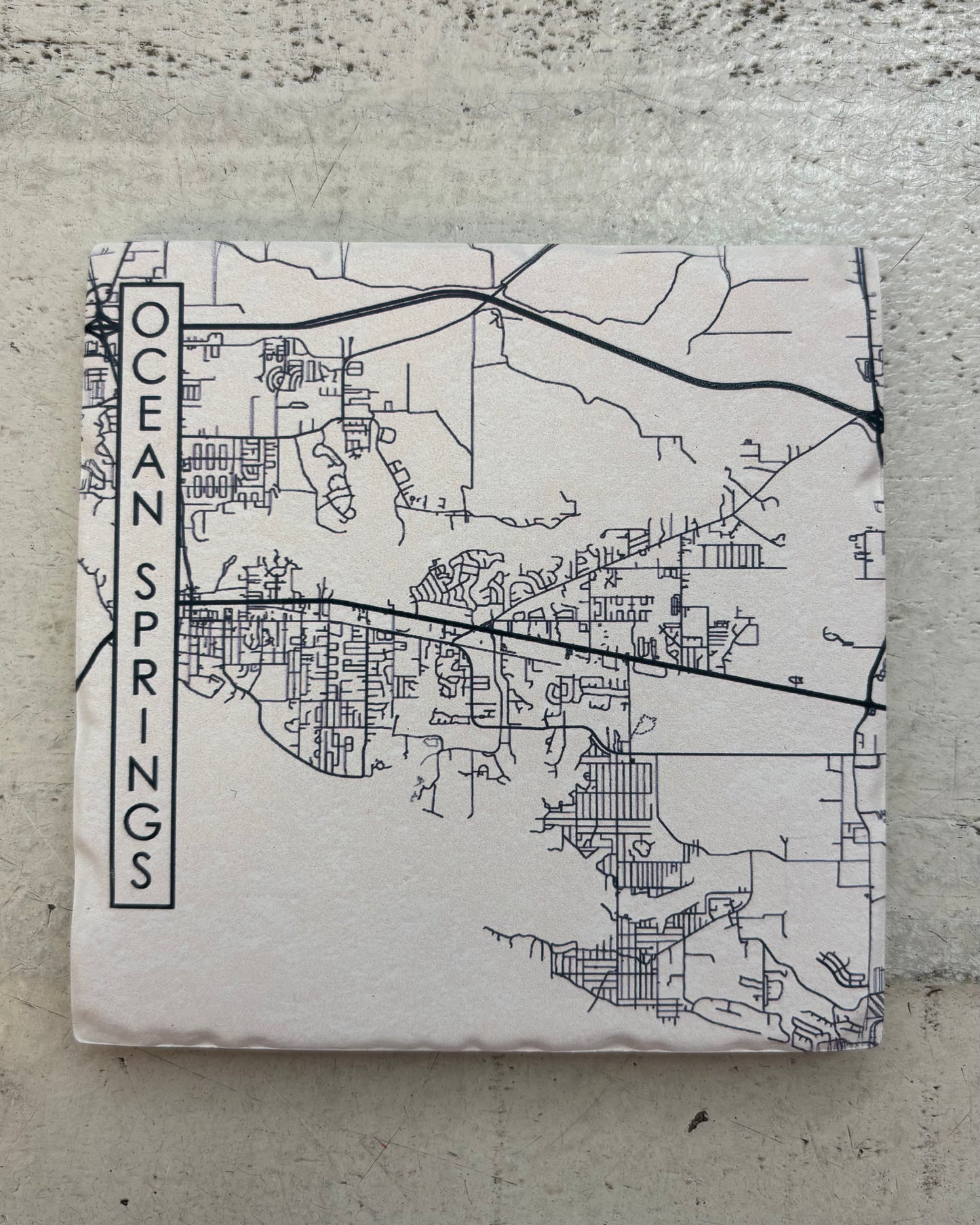 Ocean Springs Street Map Coaster