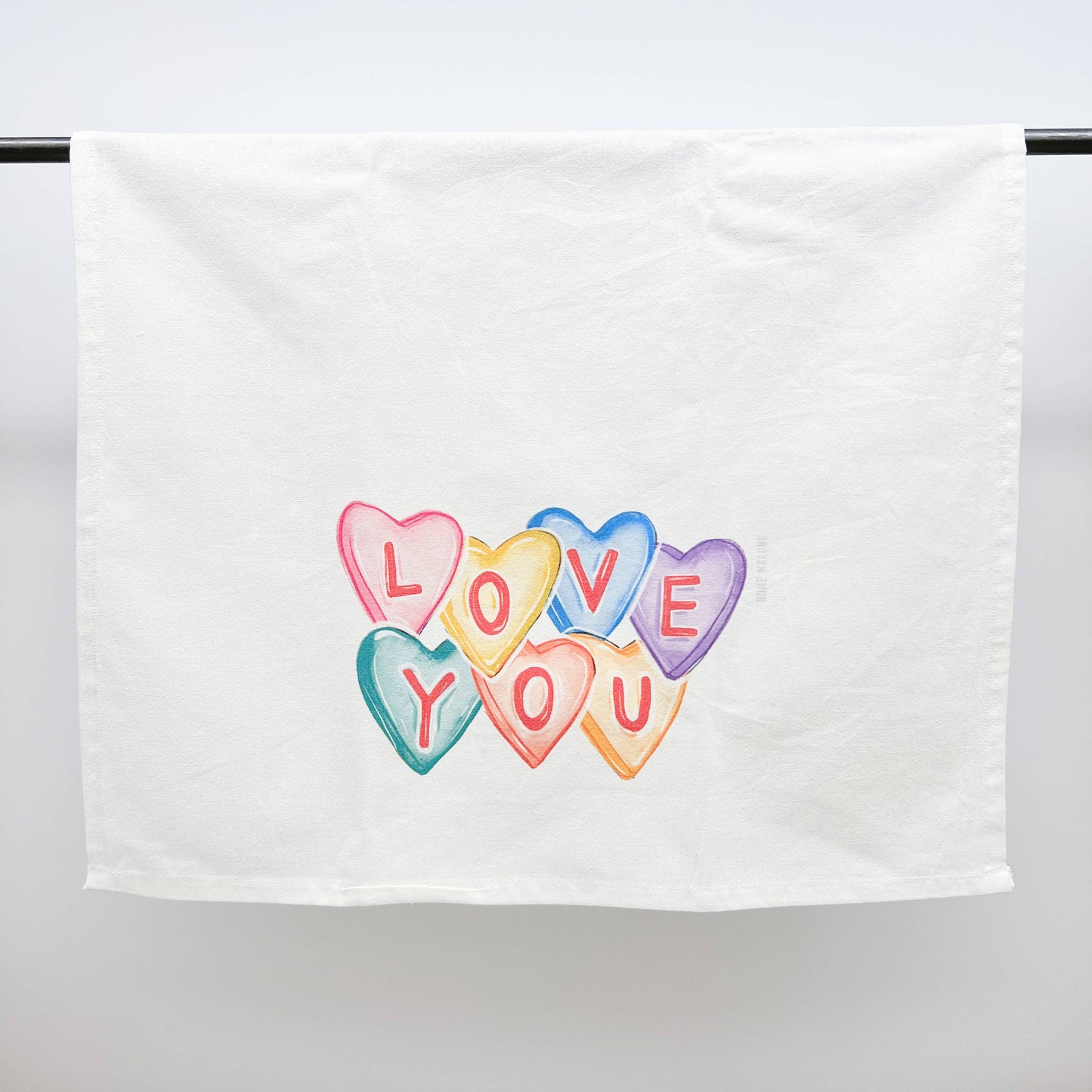 Love You Conversation Hearts Towel