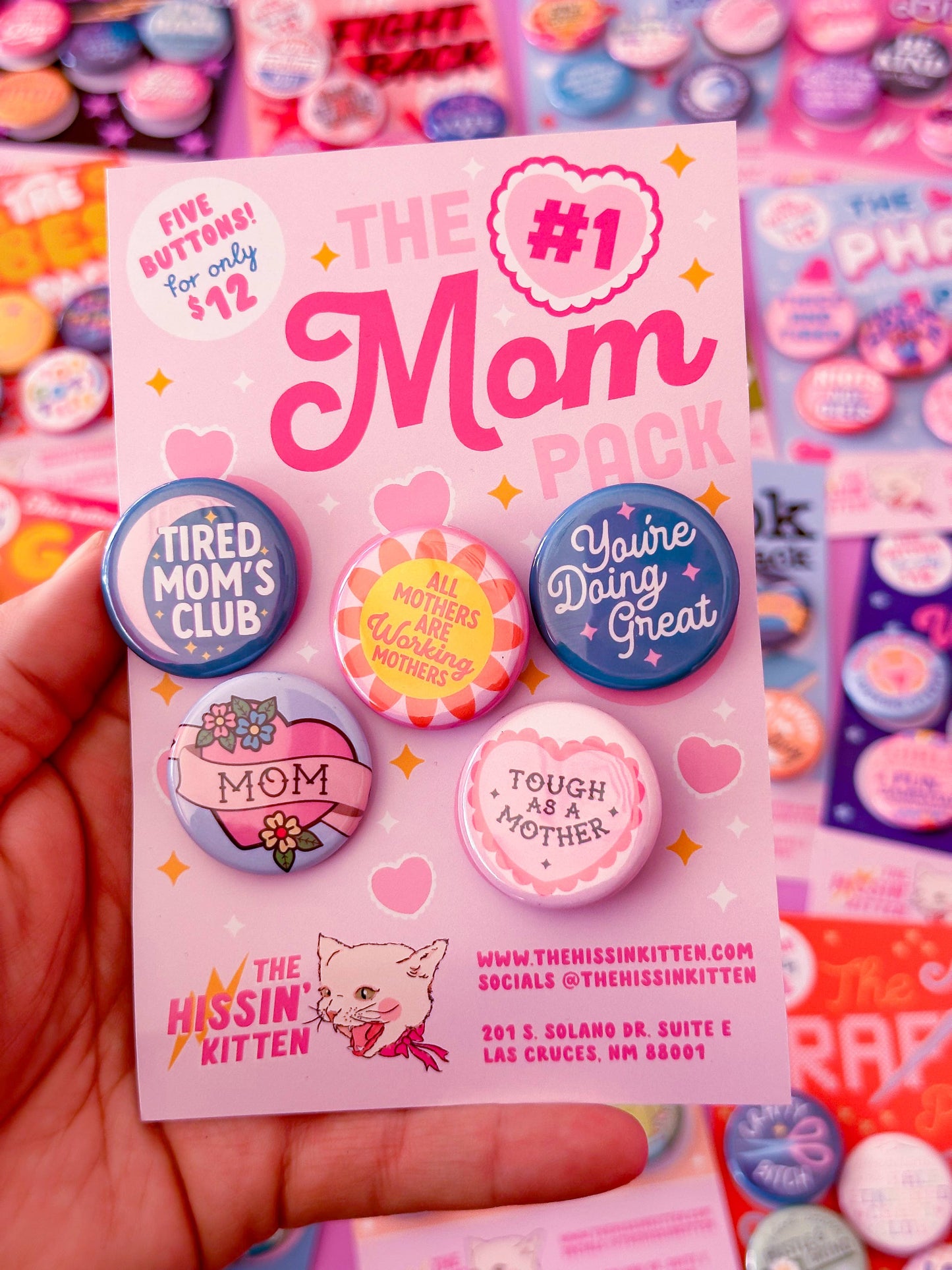 The #1 Mom Pack Buttons