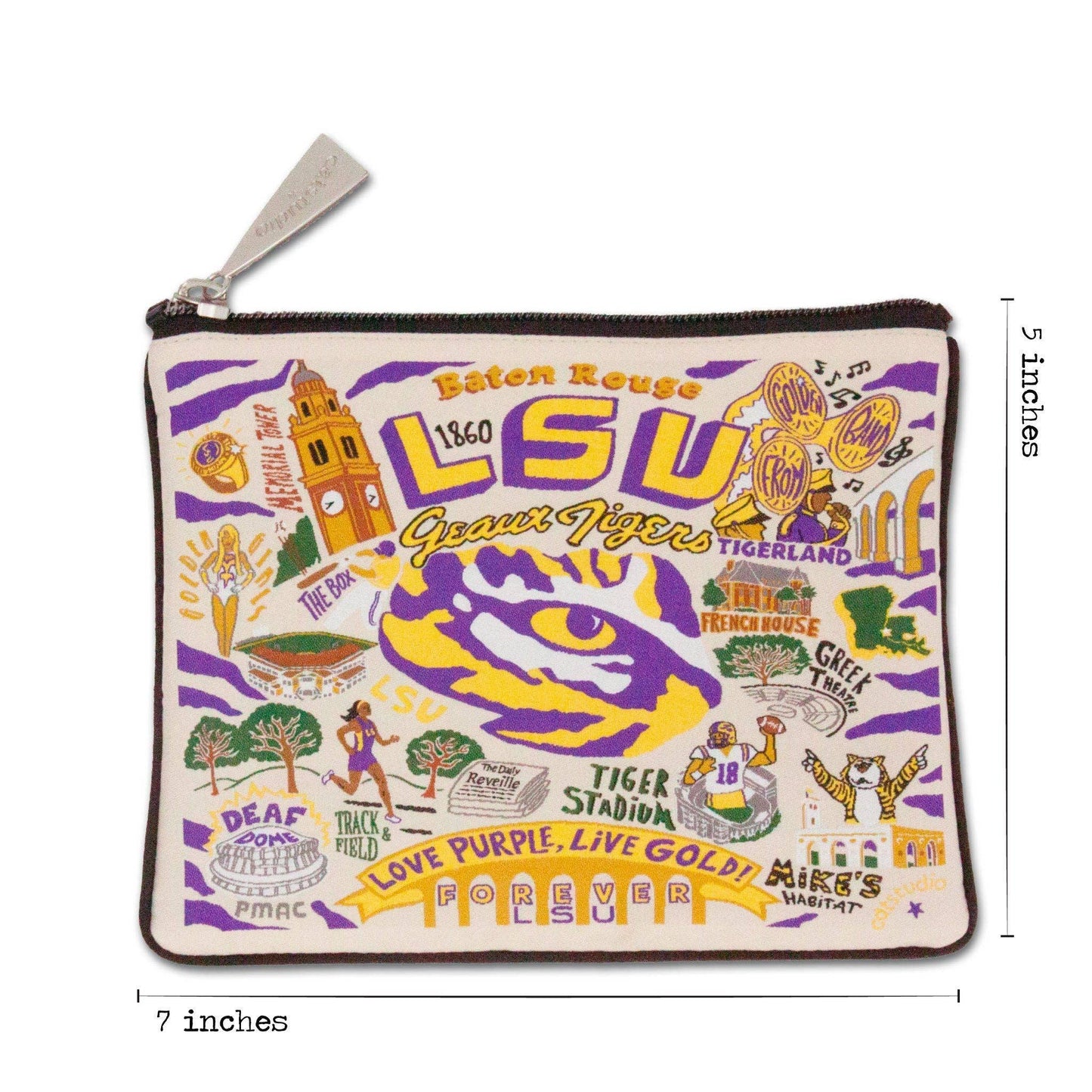 Louisiana State University (LSU) Collegiate Zip Pouch