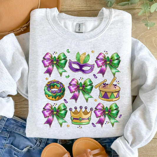 Mardi Gras Coquette Graphic Sweatshirt