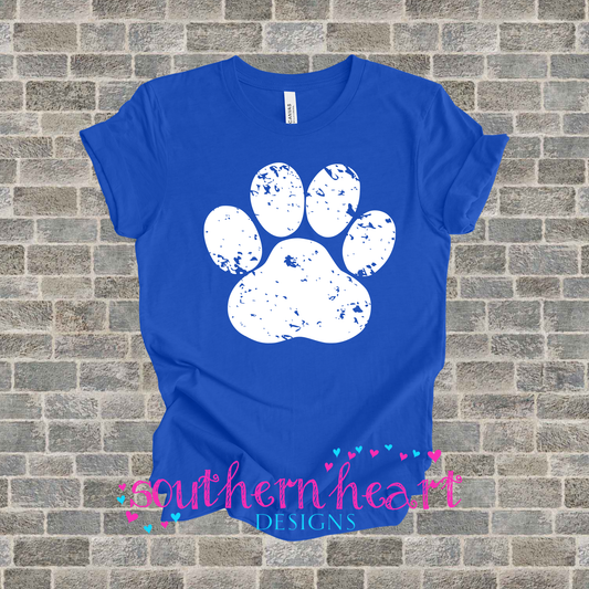 White Paw Print Tee