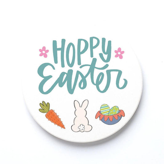 Ceramic Round Coaster-Hoppy Easter