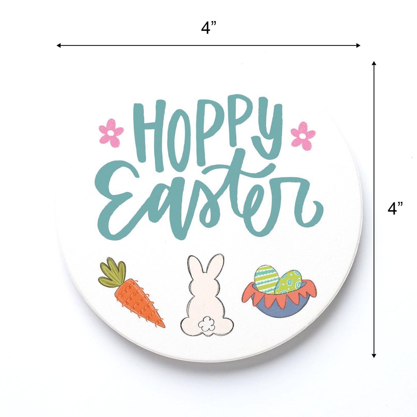 Ceramic Round Coaster-Hoppy Easter