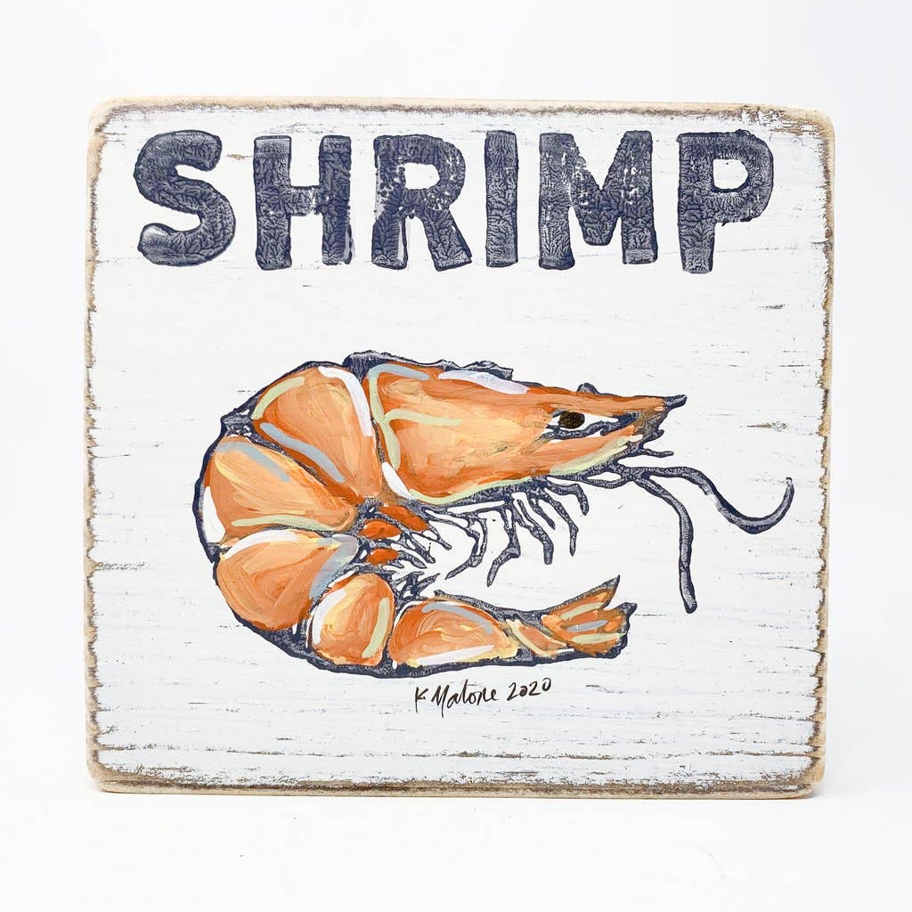 Shrimp Wood Sign