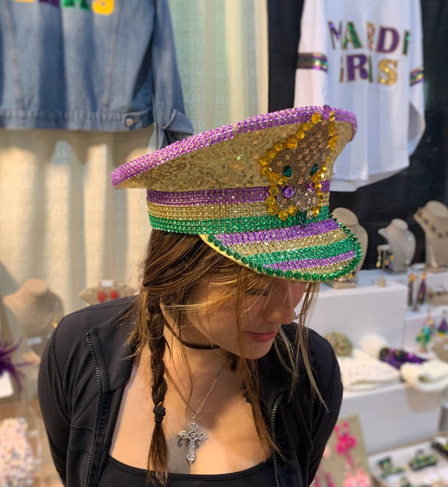 Mardi Gras Fleur Captain Hat