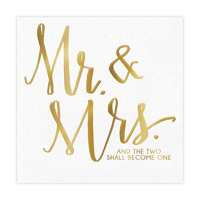 Mr & Mrs Beverage Napkins