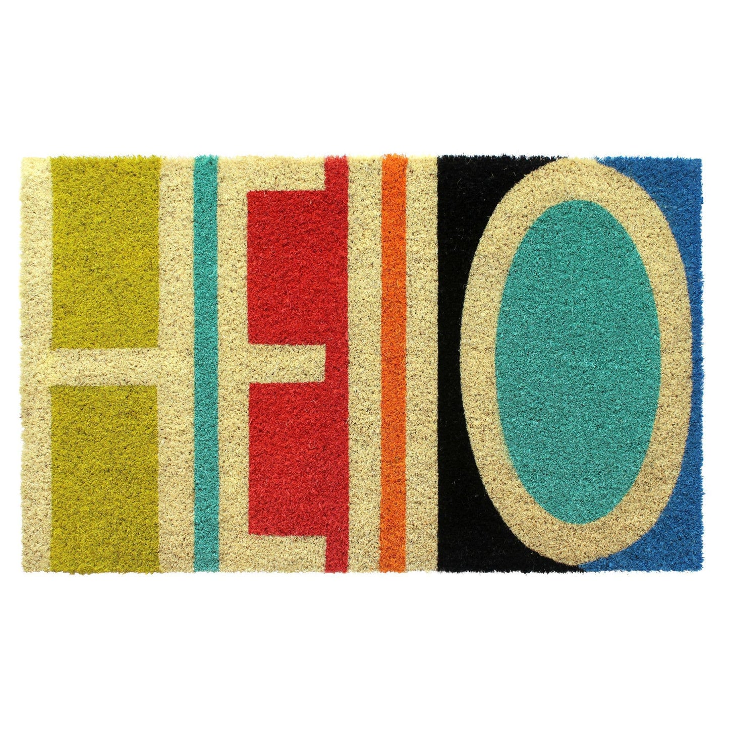 Hello Abstract Coir Doormat