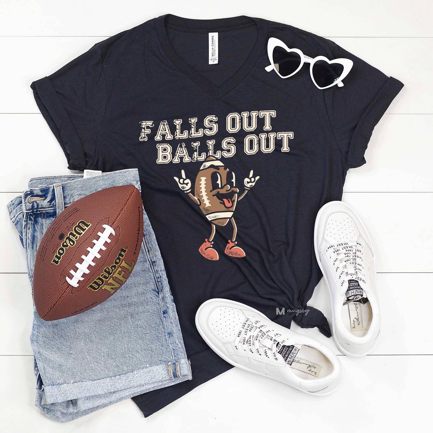 Falls out Balls Out Football Graphic Tee