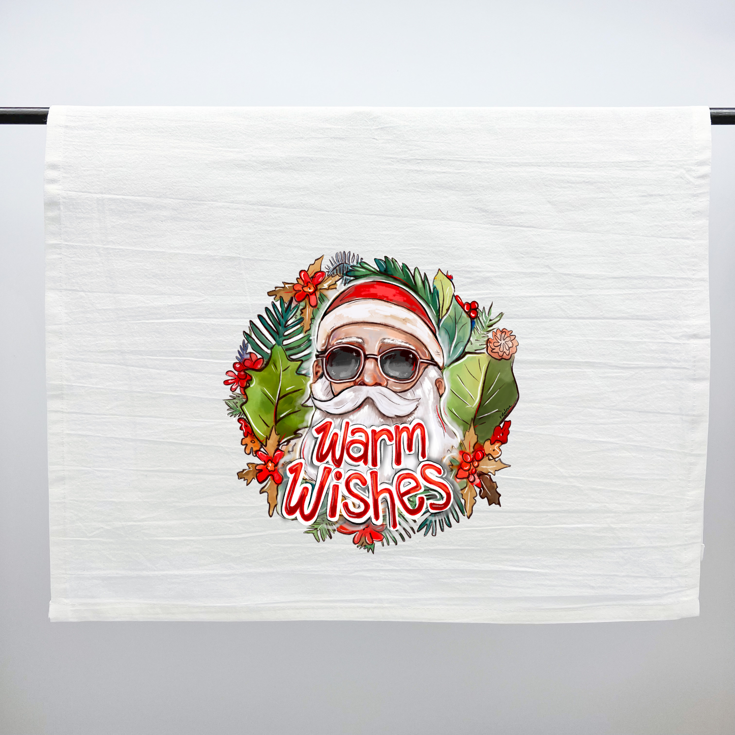 Warm Wishes Tropical Santa Towel - Holiday Kitchen Bathroom: Without Towel Band