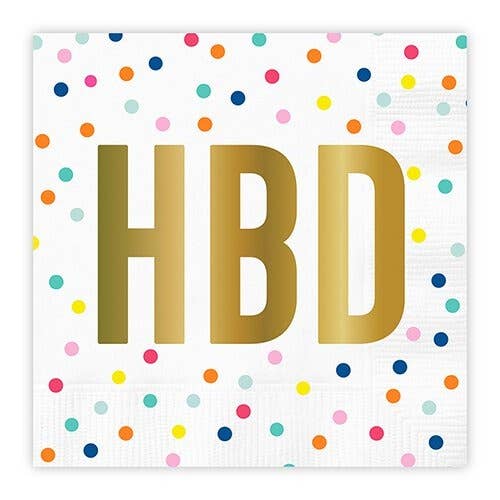 White Dotted Happy Birthday Napkins